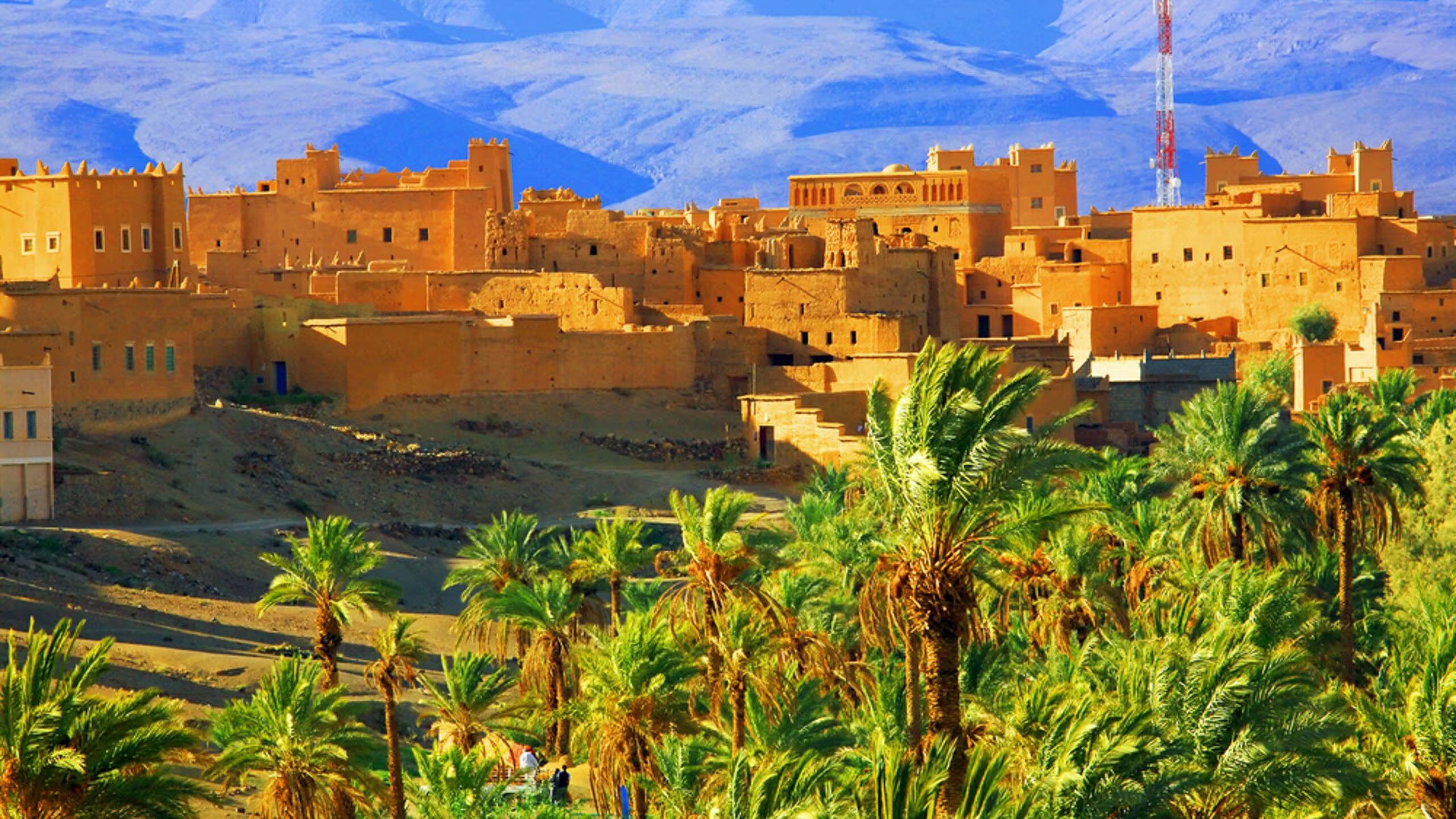 Kasbah landscape on the Atlas route between Marrakech and Ouarzazate